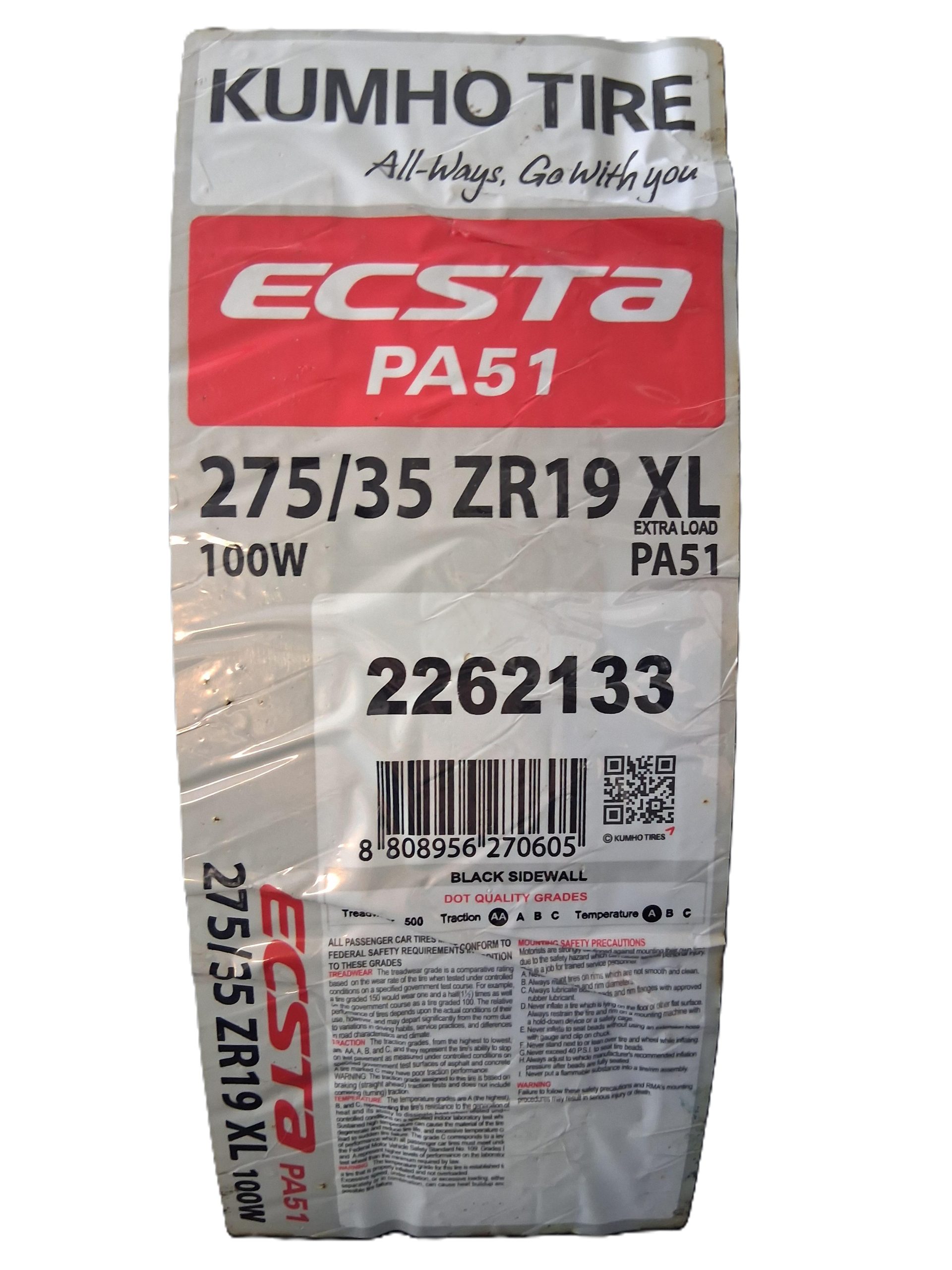 NEW TIRE KUMHO ECSTA PA51 275/35/19XL - Image 4