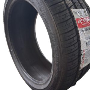 The Kumho Ecsta tire in size 275/35R19 XL is a high-performance tire designed to offer a balance of handling, durability, and comfort, typically suited for sports cars, performance sedans, or similar vehicles. Here's a breakdown of its key features: 1. Tire Size: 275: Refers to the tire's width in millimeters (275 mm). 35: Indicates the aspect ratio, or the height of the sidewall as a percentage of the tire's width. In this case, the height is 35% of 275 mm. R19: The tire's diameter (rim size) is 19 inches.