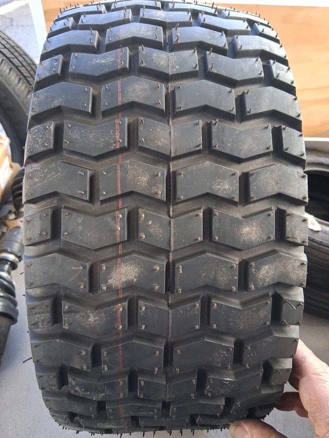 Specifications Supplier # 5111111 Product # 5111111 Z # 170000892 Size 20X8.00-10/4 Ship Weight 12.30 Ply 4 Seasonal Designation All Other Sidewall Black Wall Load Range B Max Load Single 910@24 Max Tire Pressure 24 Overall Diameter 20 Rim Width Max 6 Rim Width Min 6 Ship Weight 12.3 Studdable N Tread Depth 0